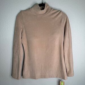 OGL MaxWarm Turtleneck Long Sleeve Brami w/ Built-In Bra | Cork | Size L | NWT
